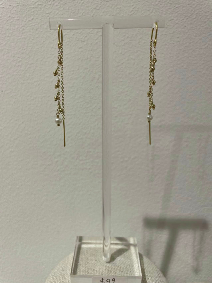 Custom gold filled thread earring