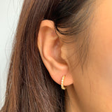 Rounded CZ Gold Huggies