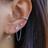 Shiny White Silver Earcuff