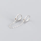 Handcuffs Silver Dangle Hoop