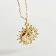 Sun And Moon Gold Coin Necklace