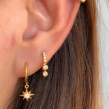 West Star Dangle Hoop Huggies