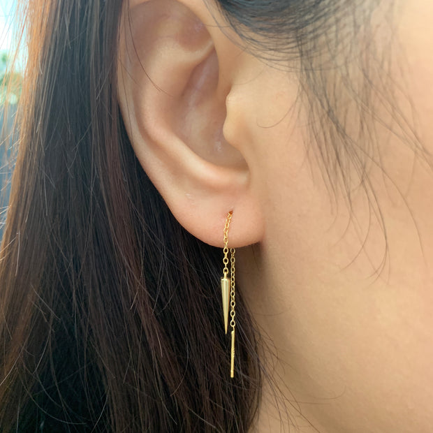 Rivet Gold Thread Earrings