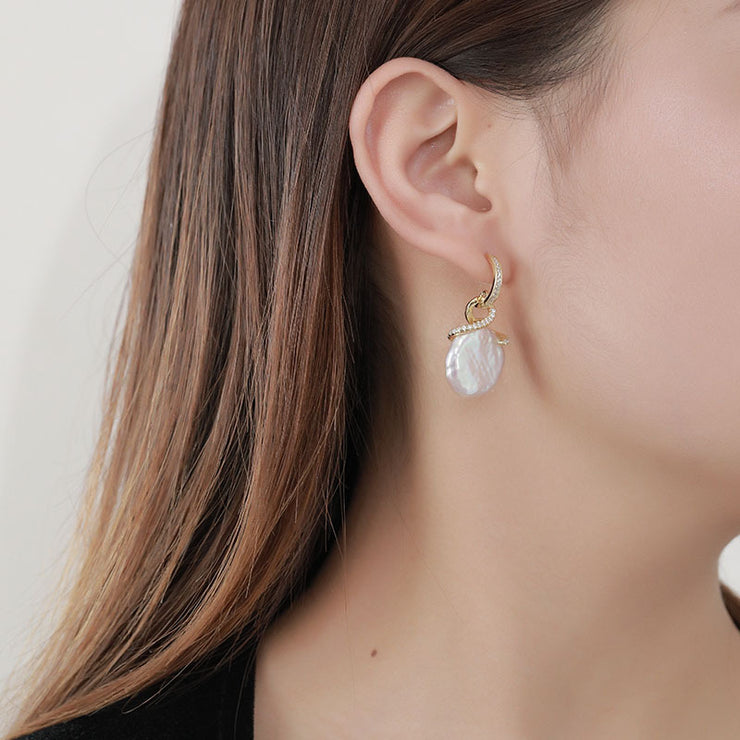 Anna Pearl Gold Earrings