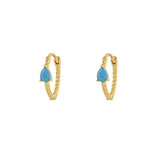 Hanna Turquoise Gold Huggies